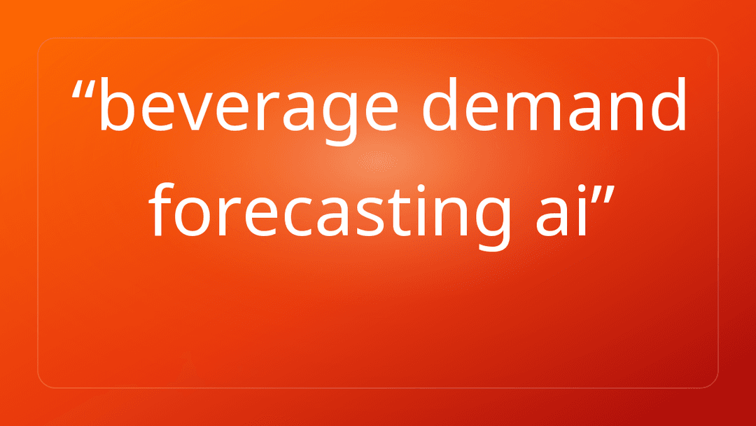 beverage demand forecasting ai