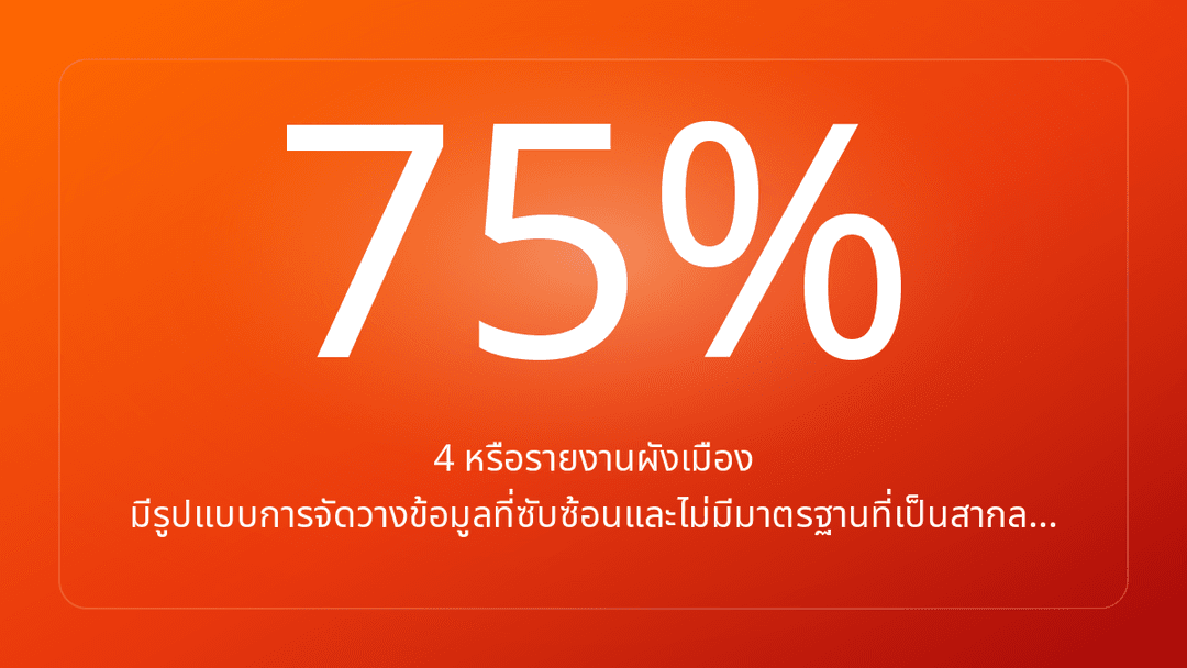 4 หรือรายงานผังเมือง มีรูปแบบการจัดวางข้อมูลที่ซับซ้อนและไม่มีมาตรฐานที่เป็นสากล…