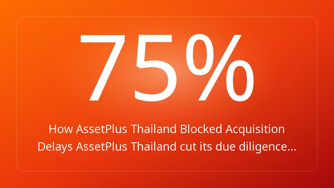 How AssetPlus Thailand Blocked Acquisition Delays AssetPlus Thailand cut its due diligence…