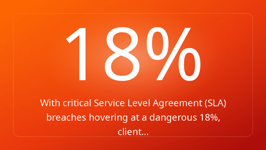 With critical Service Level Agreement SLA breaches hovering at a dangerous 18%, client…