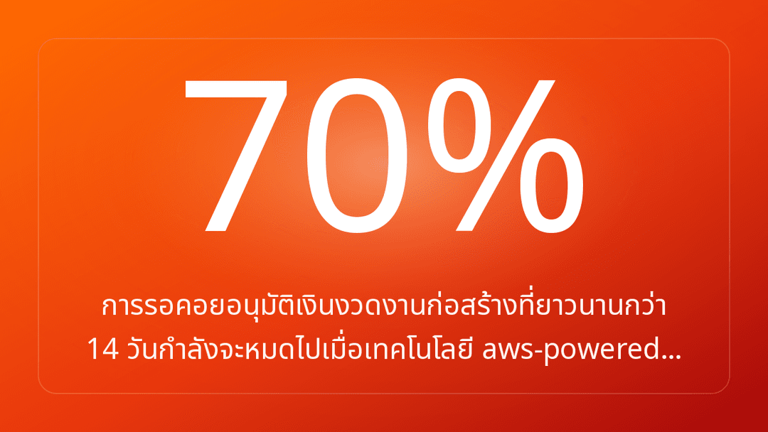 การรอคอยอนุมัติเงินงวดงานก่อสร้างที่ยาวนานกว่า 14 วันกำลังจะหมดไปเมื่อเทคโนโลยี aws-powered…