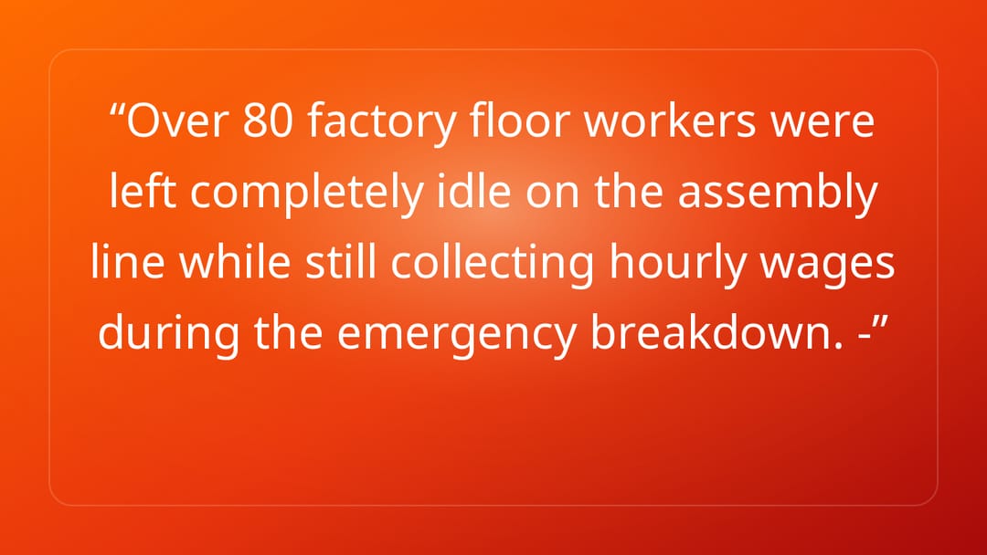 Over 80 factory floor workers were left completely idle on the assembly line …