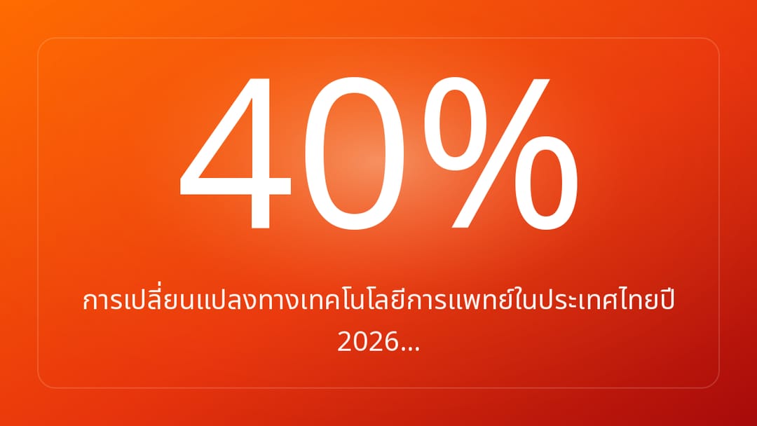 การเปลี่ยนแปลงทางเทคโนโลยีการแพทย์ในประเทศไทยปี 2026…