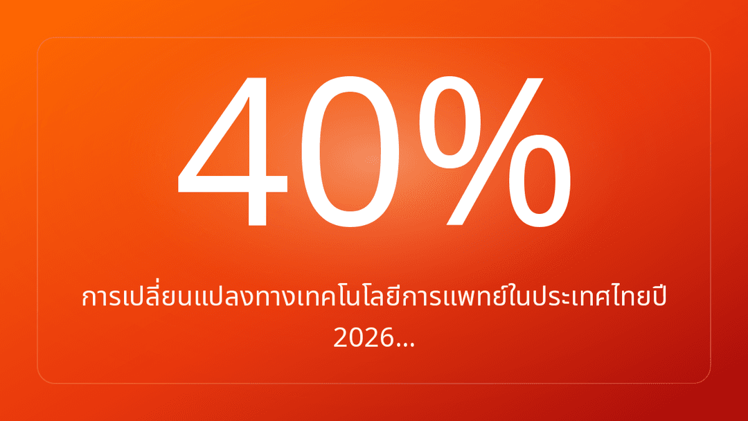 การเปลี่ยนแปลงทางเทคโนโลยีการแพทย์ในประเทศไทยปี 2026…