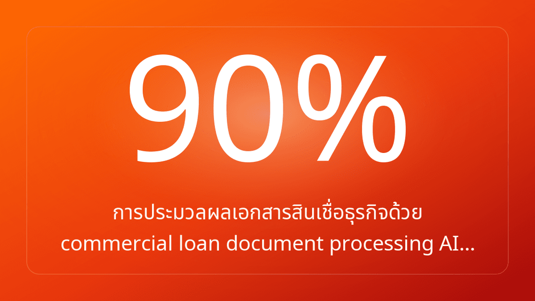 การประมวลผลเอกสารสินเชื่อธุรกิจด้วย commercial loan document processing AI…