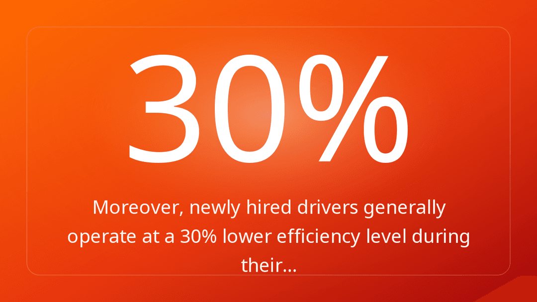 Moreover, newly hired drivers generally operate at a 30% lower efficiency level during their…