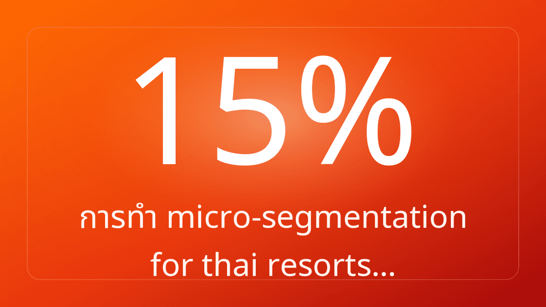 การทำ micro-segmentation for thai resorts…