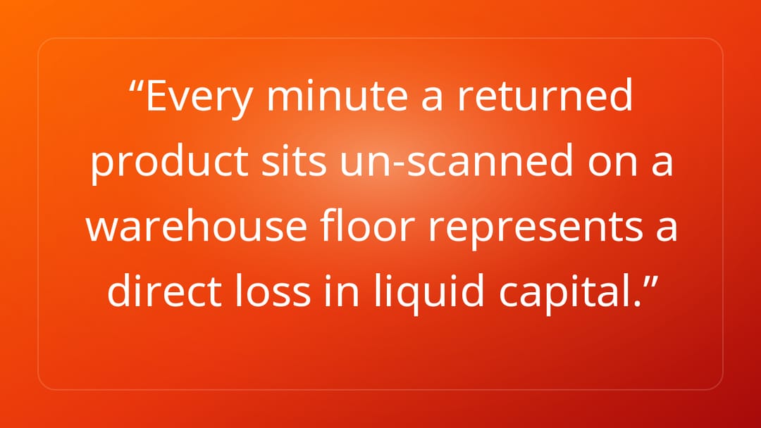 Every minute a returned product sits un-scanned on a warehouse floor represen…