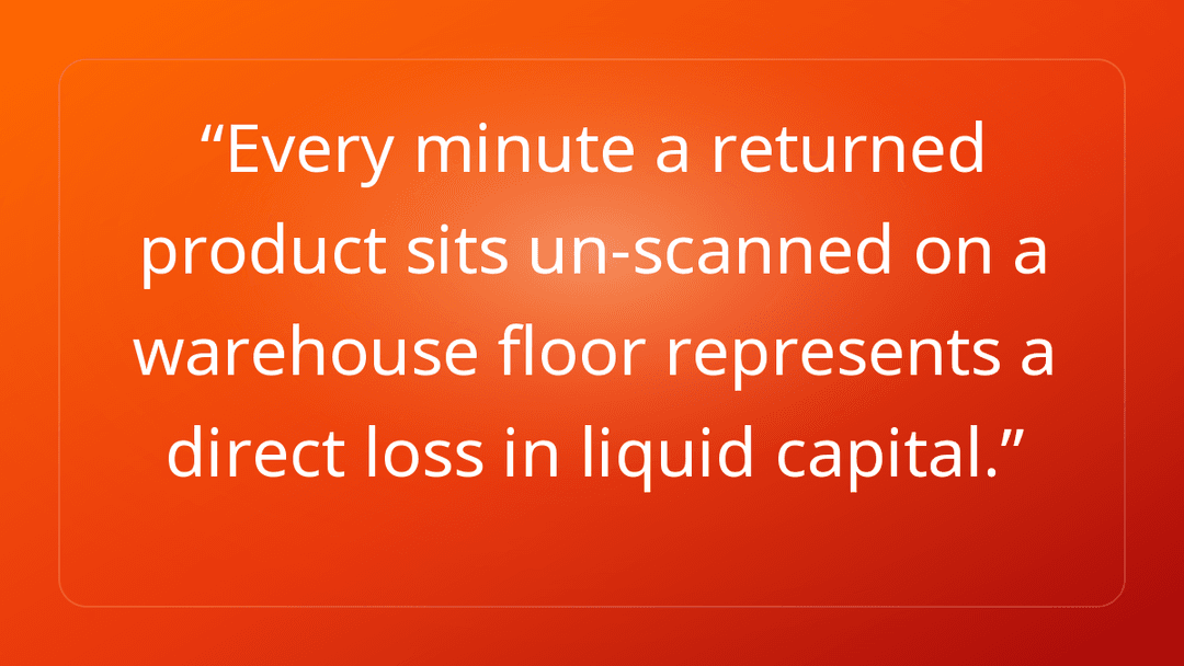 Every minute a returned product sits un-scanned on a warehouse floor represen…
