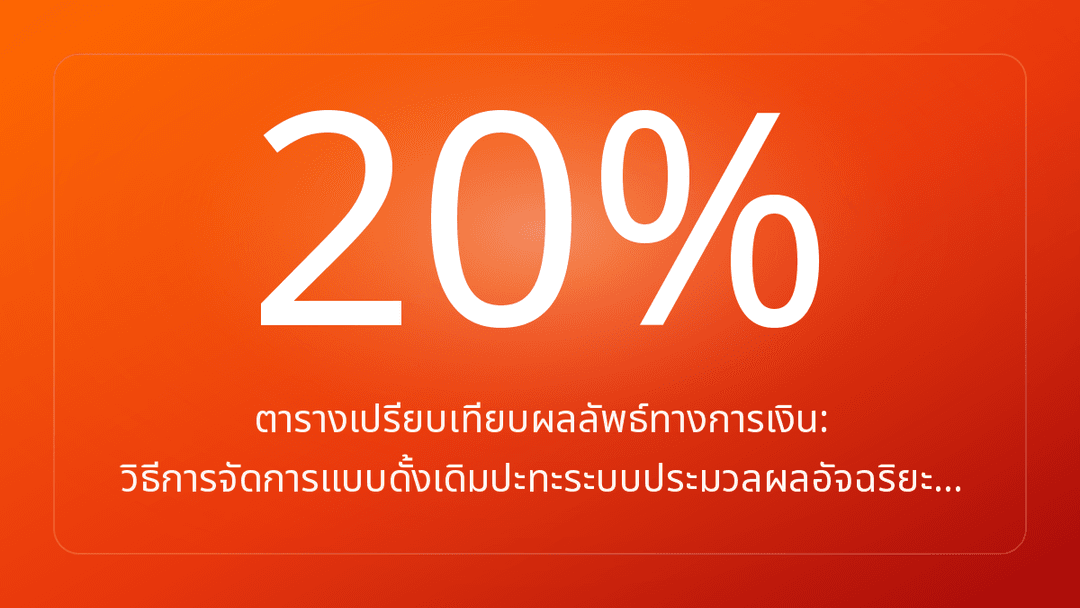 ตารางเปรียบเทียบผลลัพธ์ทางการเงิน: วิธีการจัดการแบบดั้งเดิมปะทะระบบประมวลผลอัจฉริยะ…