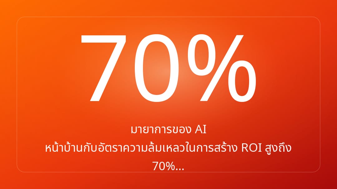 มายาการของ AI หน้าบ้านกับอัตราความล้มเหลวในการสร้าง ROI สูงถึง 70%…