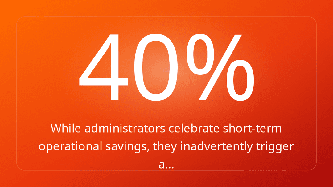 While administrators celebrate short-term operational savings, they inadvertently trigger a…