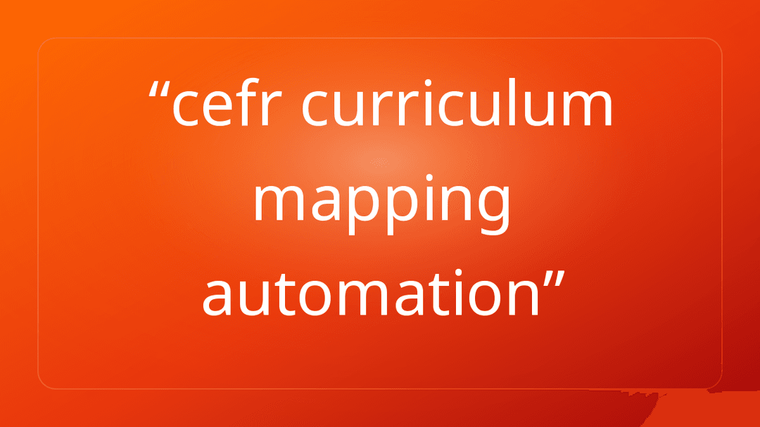 cefr curriculum mapping automation