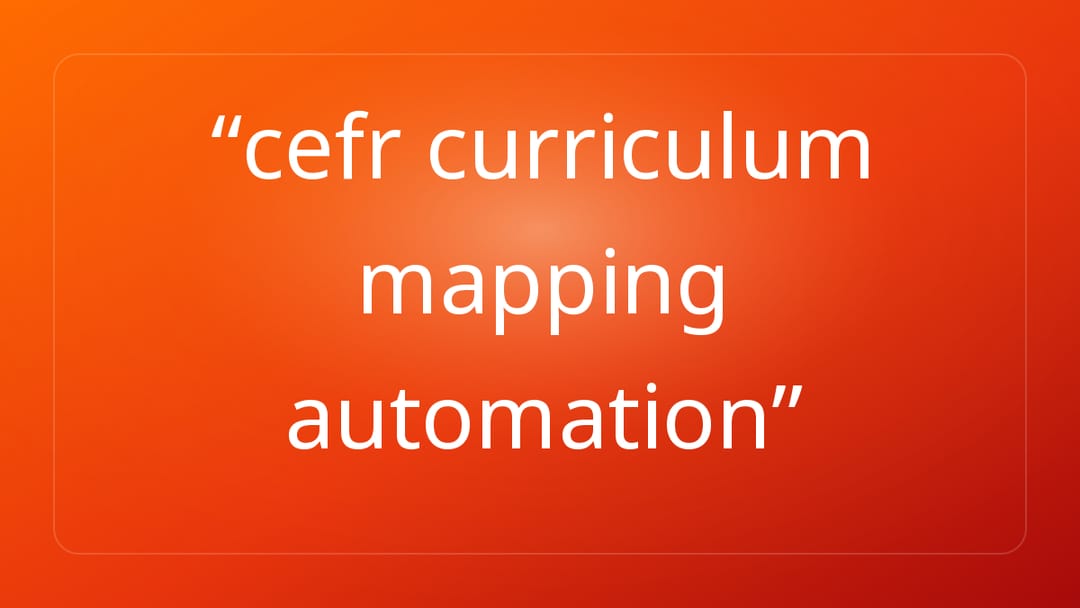 cefr curriculum mapping automation