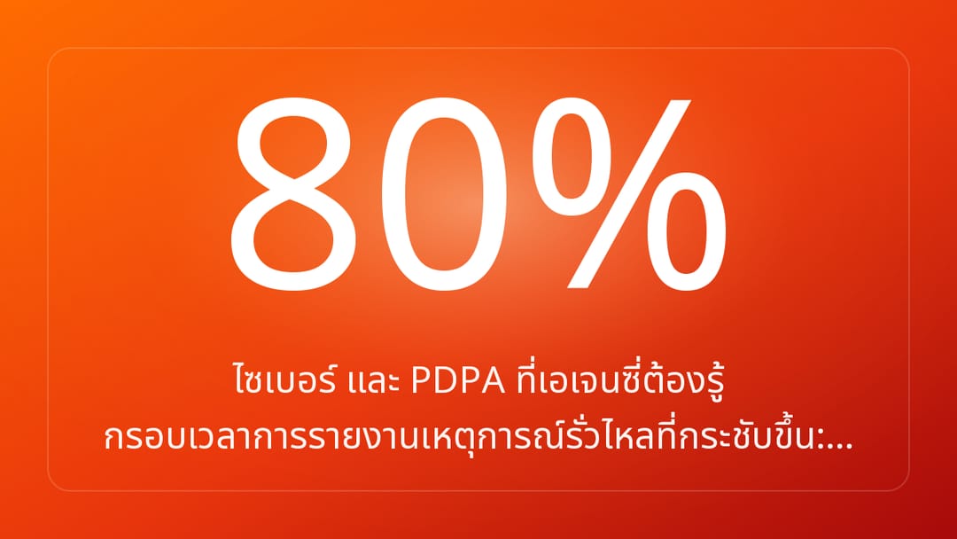 ไซเบอร์ และ PDPA ที่เอเจนซี่ต้องรู้ กรอบเวลาการรายงานเหตุการณ์รั่วไหลที่กระชับขึ้น:…