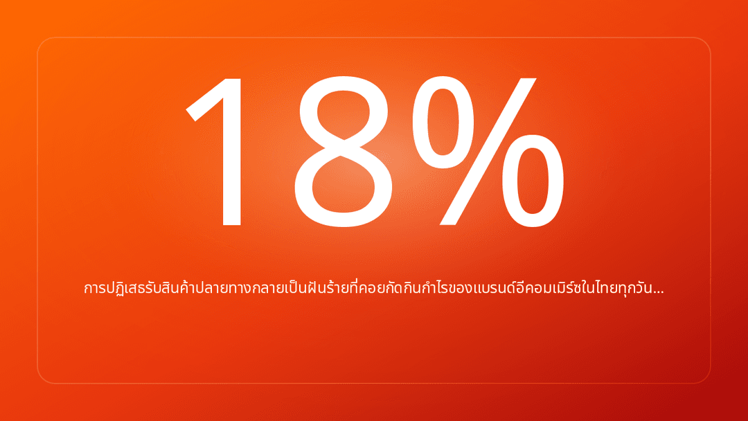 การปฏิเสธรับสินค้าปลายทางกลายเป็นฝันร้ายที่คอยกัดกินกำไรของแบรนด์อีคอมเมิร์ซในไทยทุกวัน…