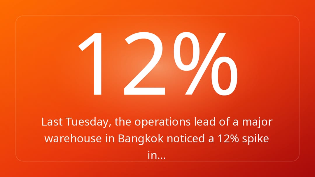 Last Tuesday, the operations lead of a major warehouse in Bangkok noticed a 12% spike in…