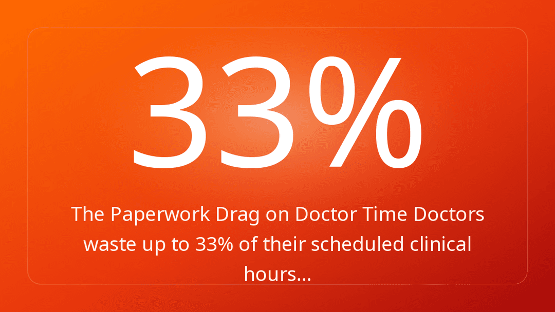 The Paperwork Drag on Doctor Time Doctors waste up to 33% of their scheduled clinical hours…