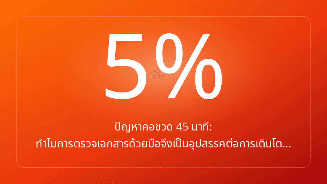 ปัญหาคอขวด 45 นาที: ทำไมการตรวจเอกสารด้วยมือจึงเป็นอุปสรรคต่อการเติบโต…