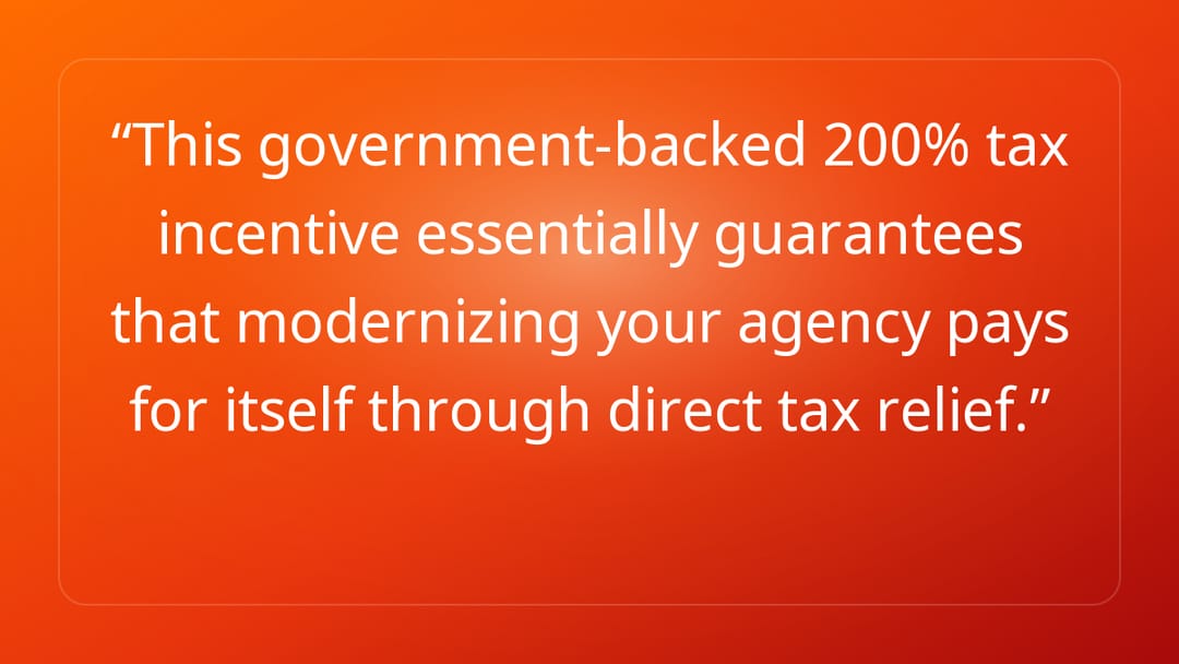 This government-backed 200% tax incentive essentially guarantees that moderni…