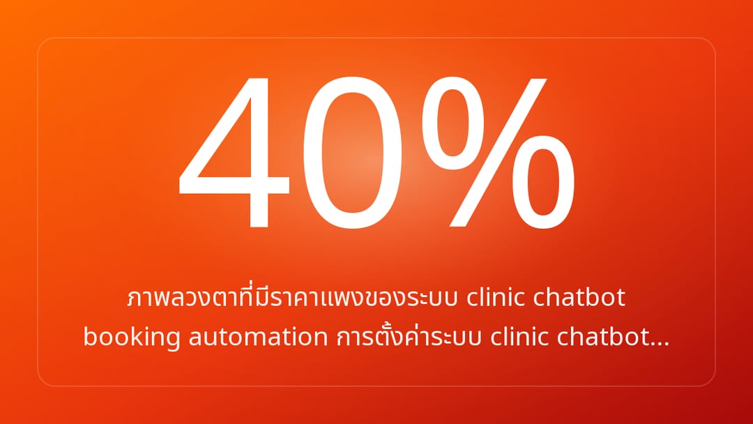 ภาพลวงตาที่มีราคาแพงของระบบ clinic chatbot booking automation การตั้งค่าระบบ clinic chatbot…