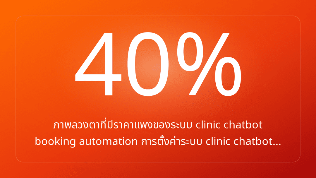 ภาพลวงตาที่มีราคาแพงของระบบ clinic chatbot booking automation การตั้งค่าระบบ clinic chatbot…