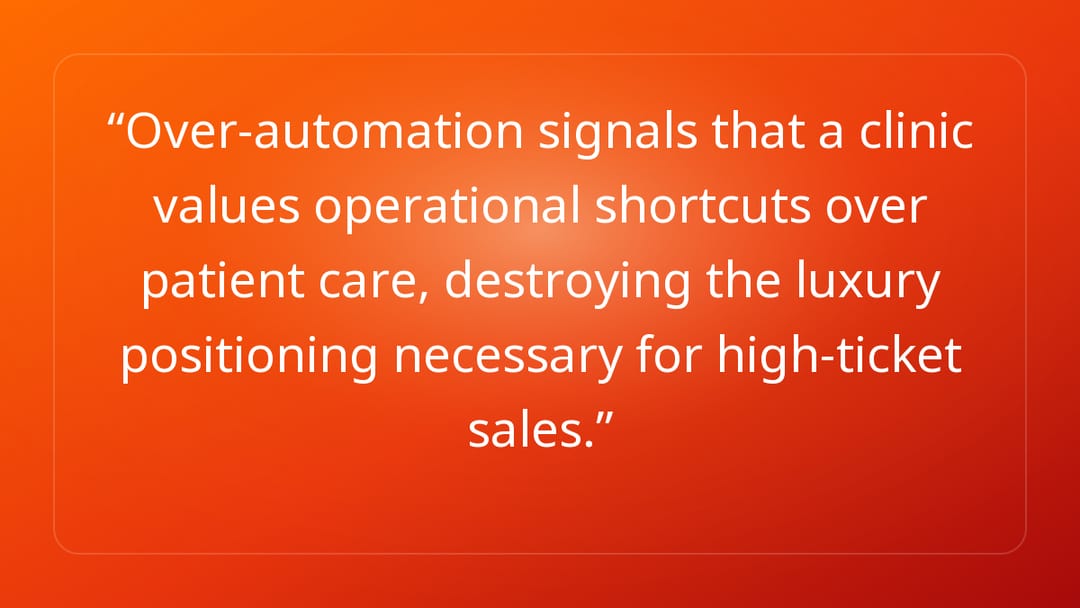 Over-automation signals that a clinic values operational shortcuts over patie…