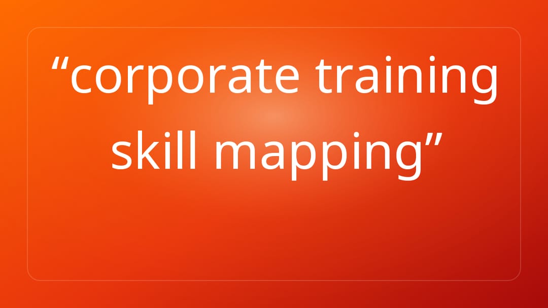 corporate training skill mapping