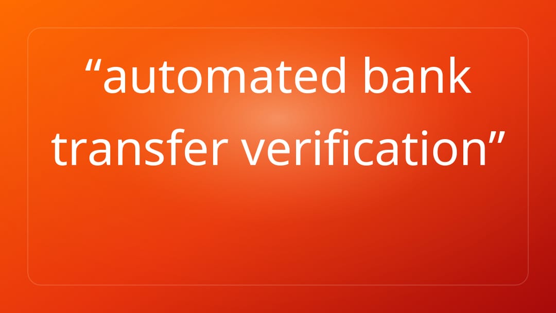 automated bank transfer verification