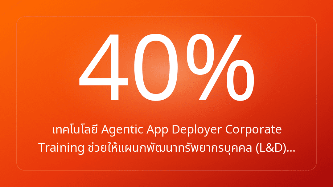 เทคโนโลยี Agentic App Deployer Corporate Training ช่วยให้แผนกพัฒนาทรัพยากรบุคคล L&D…