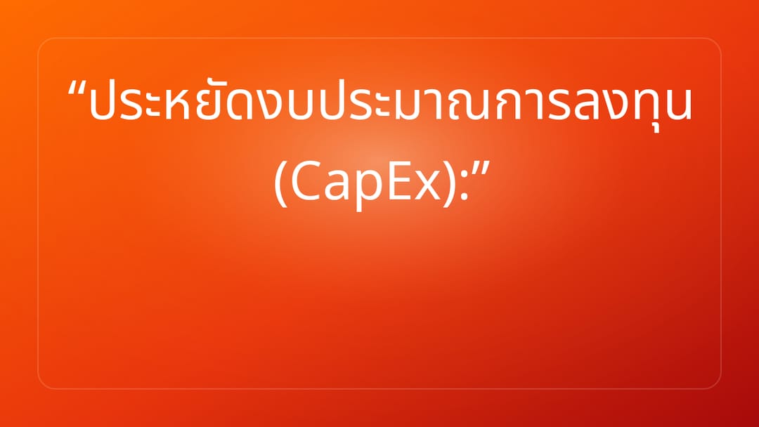 ประหยัดงบประมาณการลงทุน CapEx: