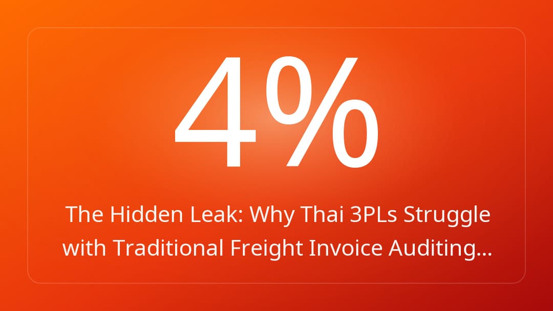 The Hidden Leak: Why Thai 3PLs Struggle with Traditional Freight Invoice Auditing…