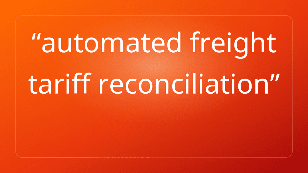 automated freight tariff reconciliation