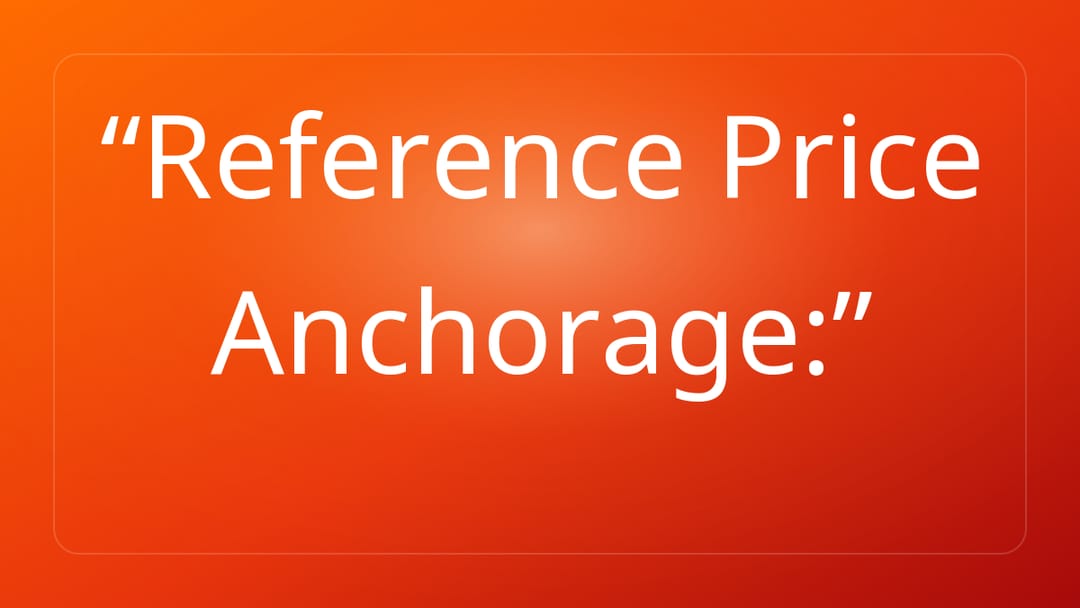 Reference Price Anchorage: