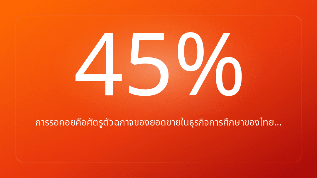 การรอคอยคือศัตรูตัวฉกาจของยอดขายในธุรกิจการศึกษาของไทย…