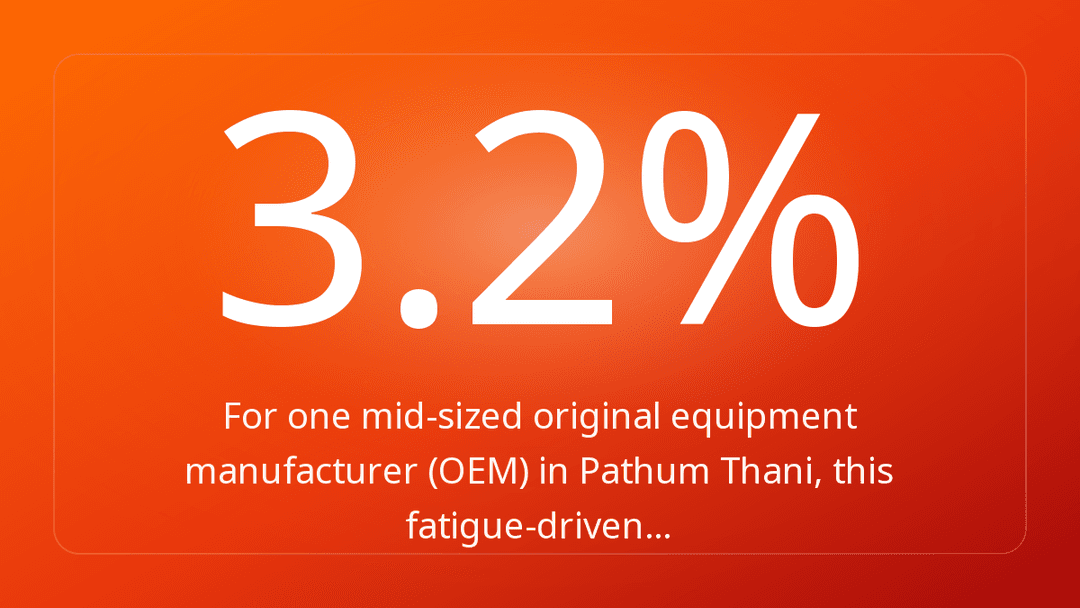 For one mid-sized original equipment manufacturer OEM in Pathum Thani, this fatigue-driven…