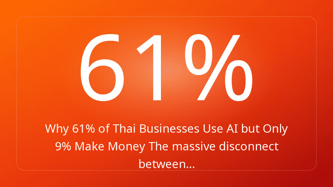 Why 61% of Thai Businesses Use AI but Only 9% Make Money The massive disconnect between…