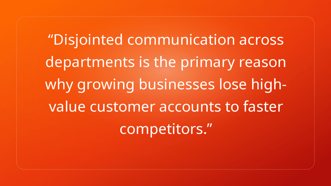 Disjointed communication across departments is the primary reason why growing…