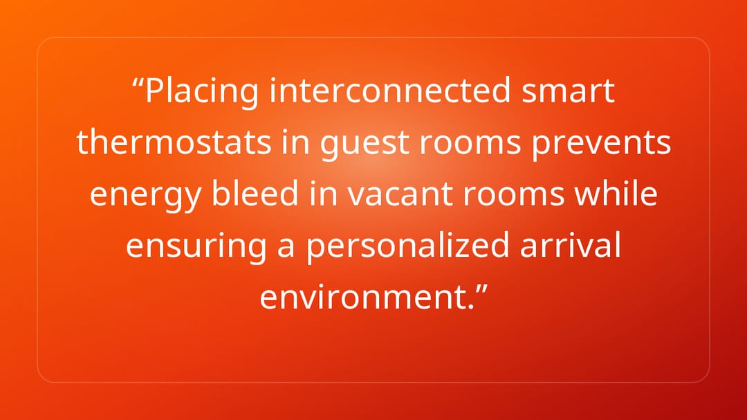 Placing interconnected smart thermostats in guest rooms prevents energy bleed…
