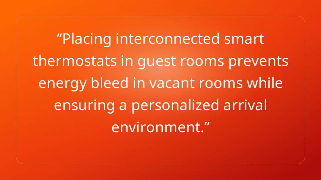 Placing interconnected smart thermostats in guest rooms prevents energy bleed…