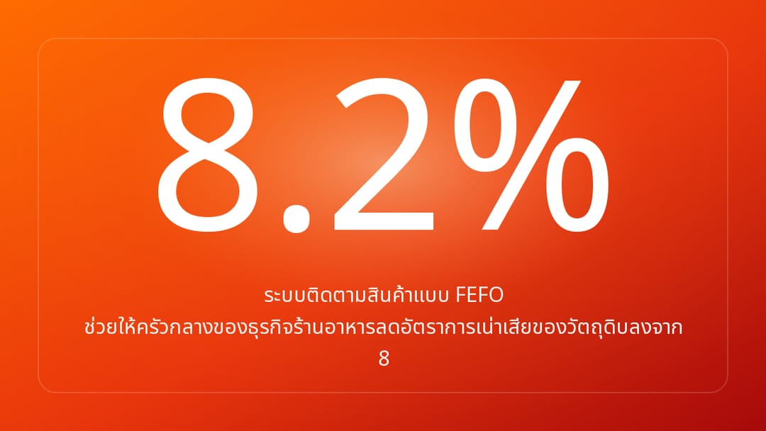 ระบบติดตามสินค้าแบบ FEFO ช่วยให้ครัวกลางของธุรกิจร้านอาหารลดอัตราการเน่าเสียของวัตถุดิบลงจาก 8