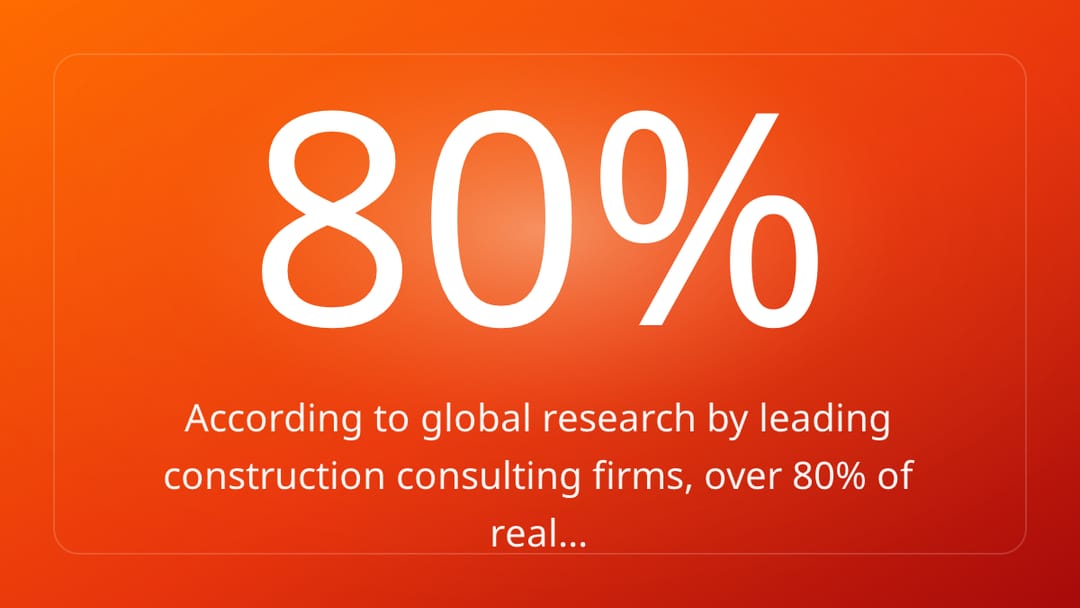 According to global research by leading construction consulting firms, over 80% of real…