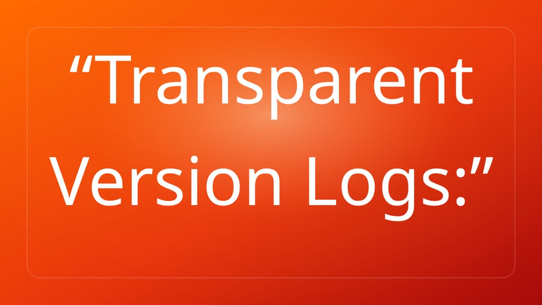 Transparent Version Logs: