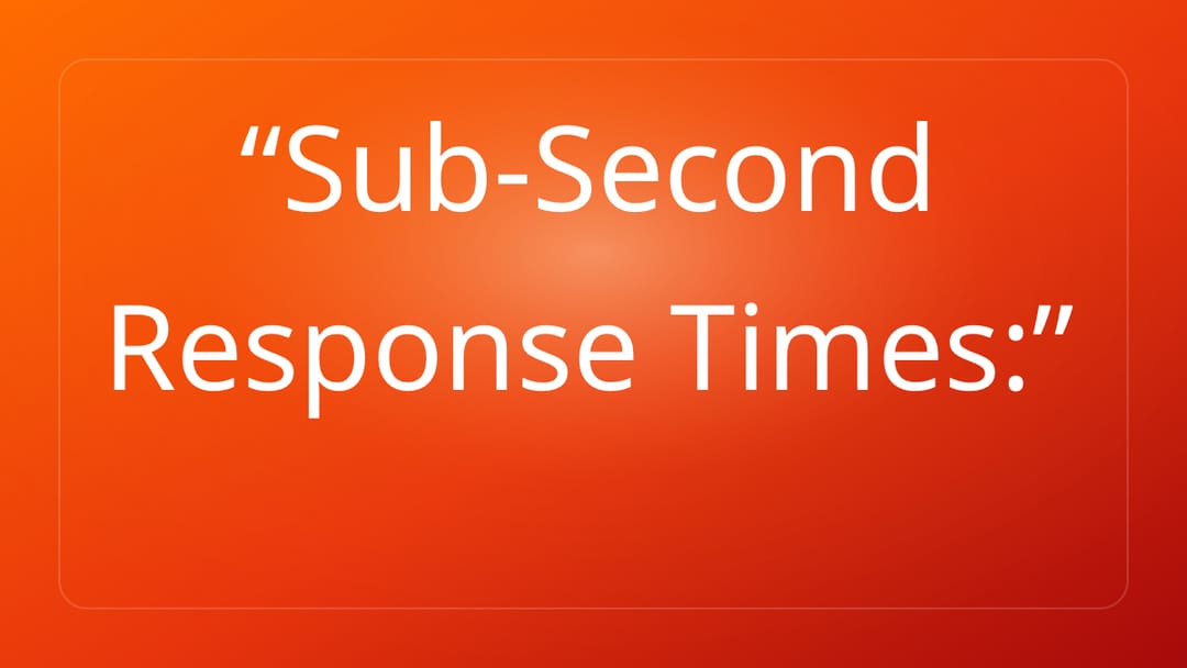 Sub-Second Response Times: