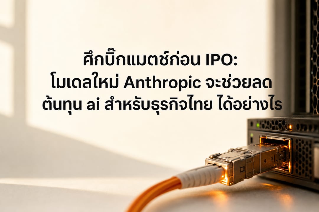 A glowing metallic server rack cable connector glowing softly in a dark, high-tech server room