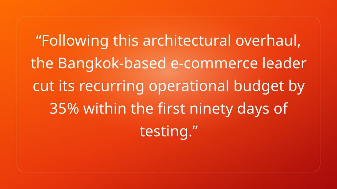 Following this architectural overhaul, the Bangkok-based e-commerce leader cu…