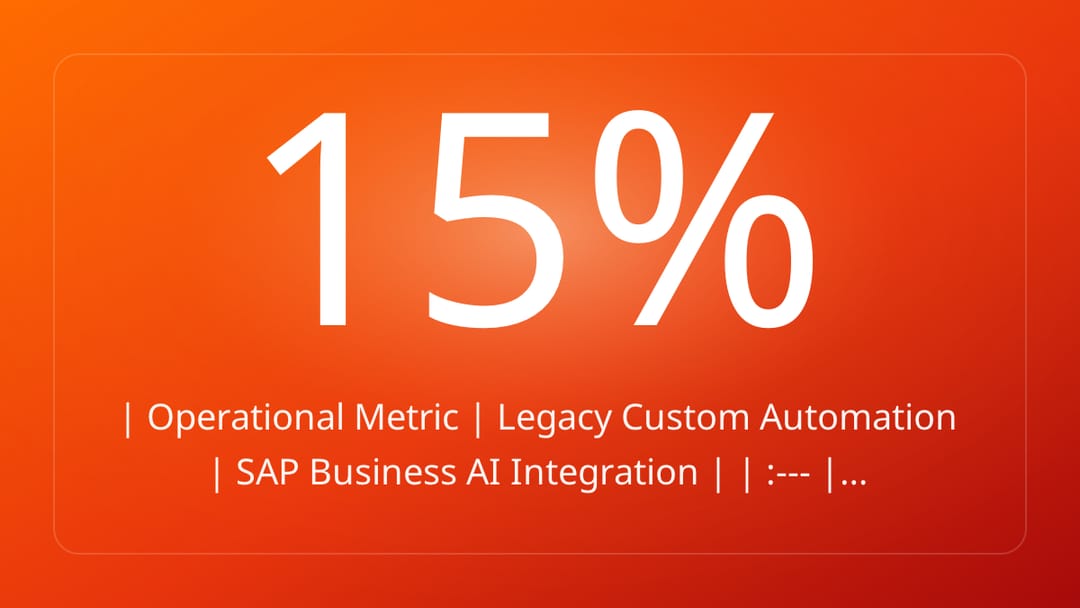 | Operational Metric | Legacy Custom Automation | SAP Business AI Integration | | :--- |…