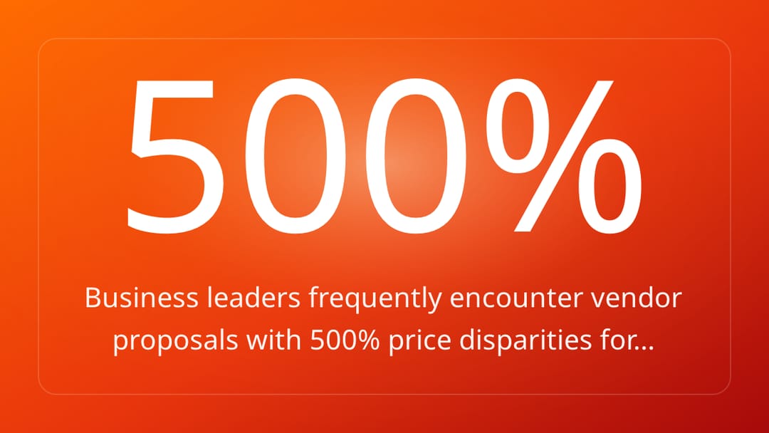Business leaders frequently encounter vendor proposals with 500% price disparities for…
