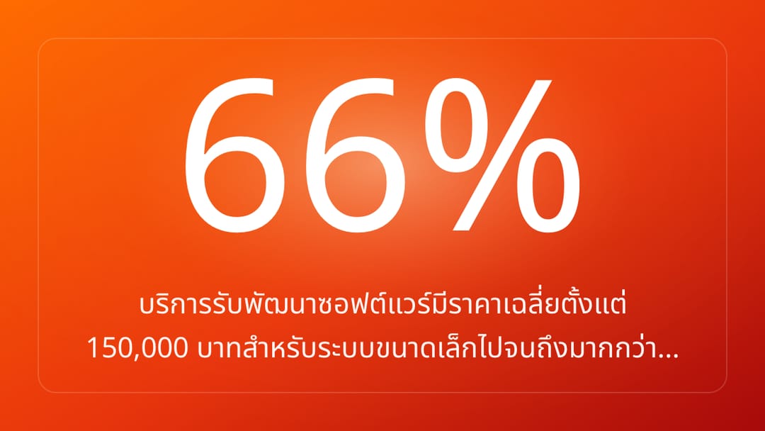บริการรับพัฒนาซอฟต์แวร์มีราคาเฉลี่ยตั้งแต่ 150,000 บาทสำหรับระบบขนาดเล็กไปจนถึงมากกว่า…