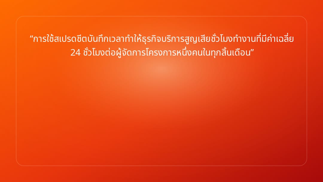 การใช้สเปรดชีตบันทึกเวลาทำให้ธุรกิจบริการสูญเสียชั่วโมงทำงานที่มีค่าเฉลี่ย 24…